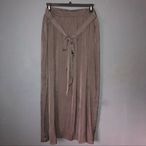 Plus Maxi Tie-Up Skirt in Grey/Silver